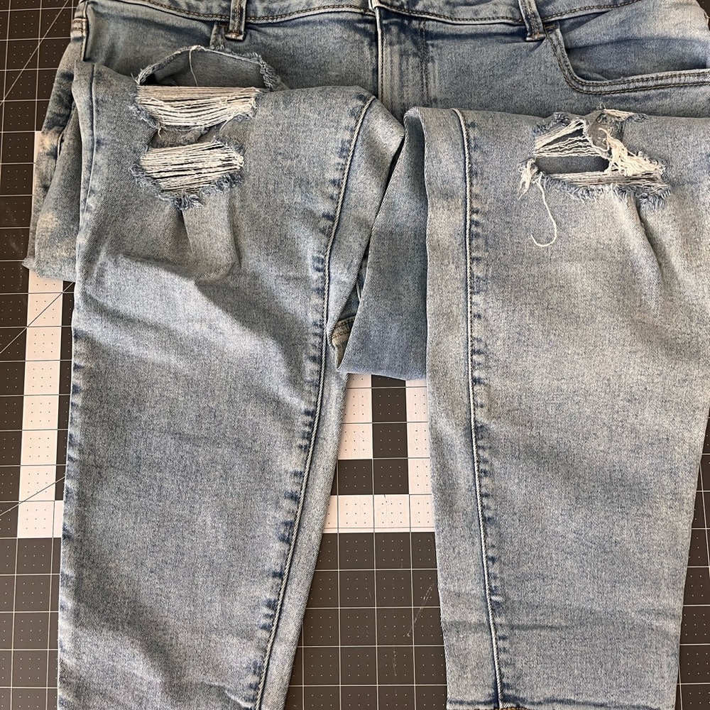 Maurices Sky Blue Ripped Boyfriend Jeans